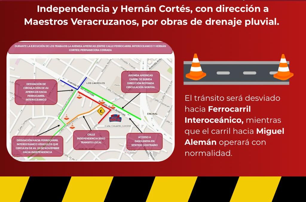 cambios en circulación por trabajos en avenida Américas