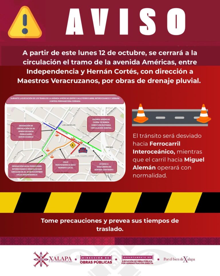 cambios en circulación por trabajos en avenida Américas