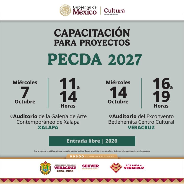 Capacitación para proyectos PECDA 2027 en Veracruz