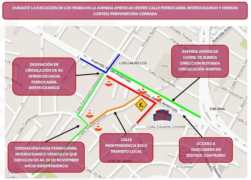 Cierre vial en avenida Américas por obras de drenaje pluvial
