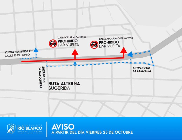 Cierre vial en Río Blanco por la Gran Carrera de Almas