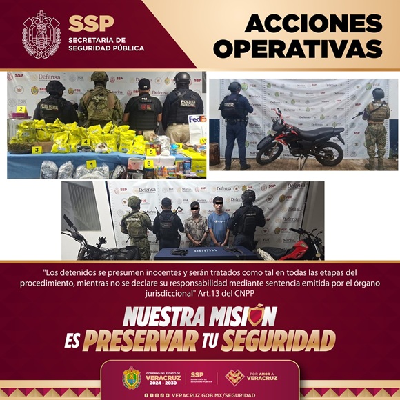 Detienen a 38 personas y aseguran drogas en Veracruz