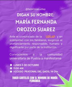 Detienen a pareja de María Fernanda Orozco en Puebla