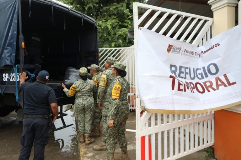 Evacuación oportuna en Álamo por lluvias del Frente Frío 2