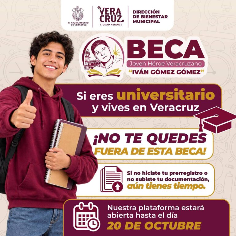 Extienden plazo para beca municipal en Veracruz