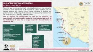 Huracán Simón categoría 4 tocará tierra el domingo