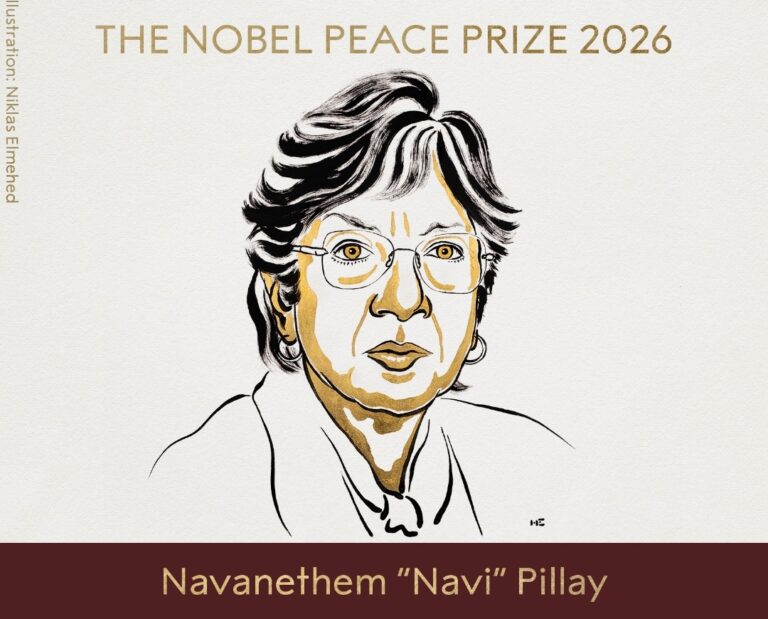 Navi Pillay recibe el Nobel de la Paz 2026 por derechos humanos
