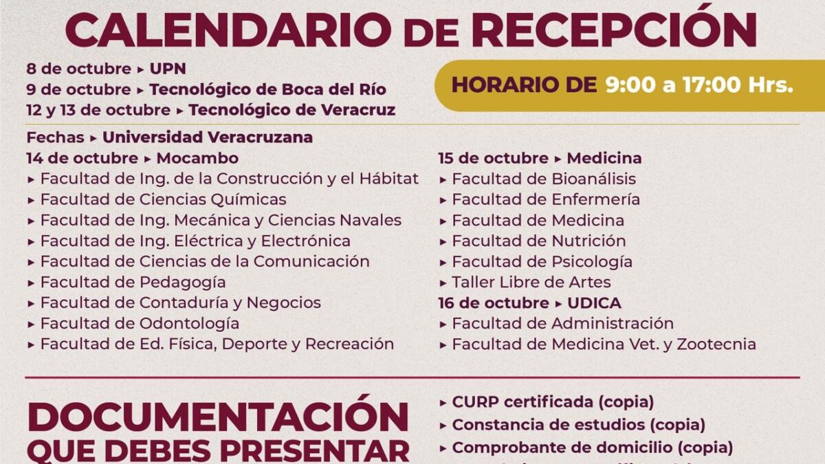 Recepción de documentos para Beca Universitaria Iván Gómez Gómez