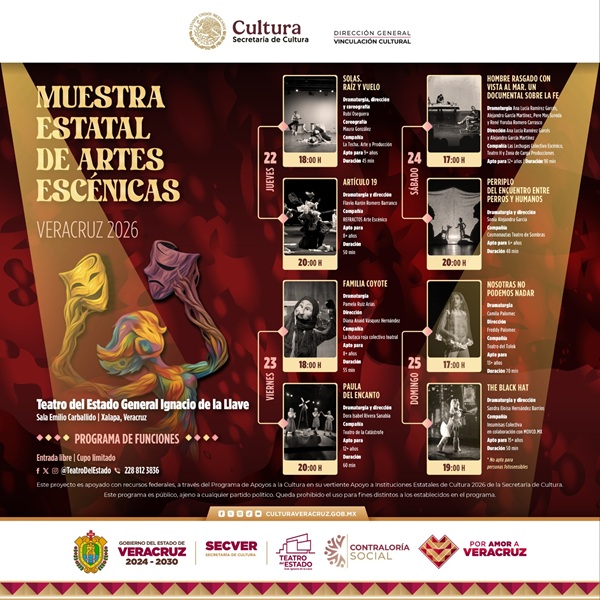 SECVER presenta Muestra Estatal de Artes Escénicas 2026