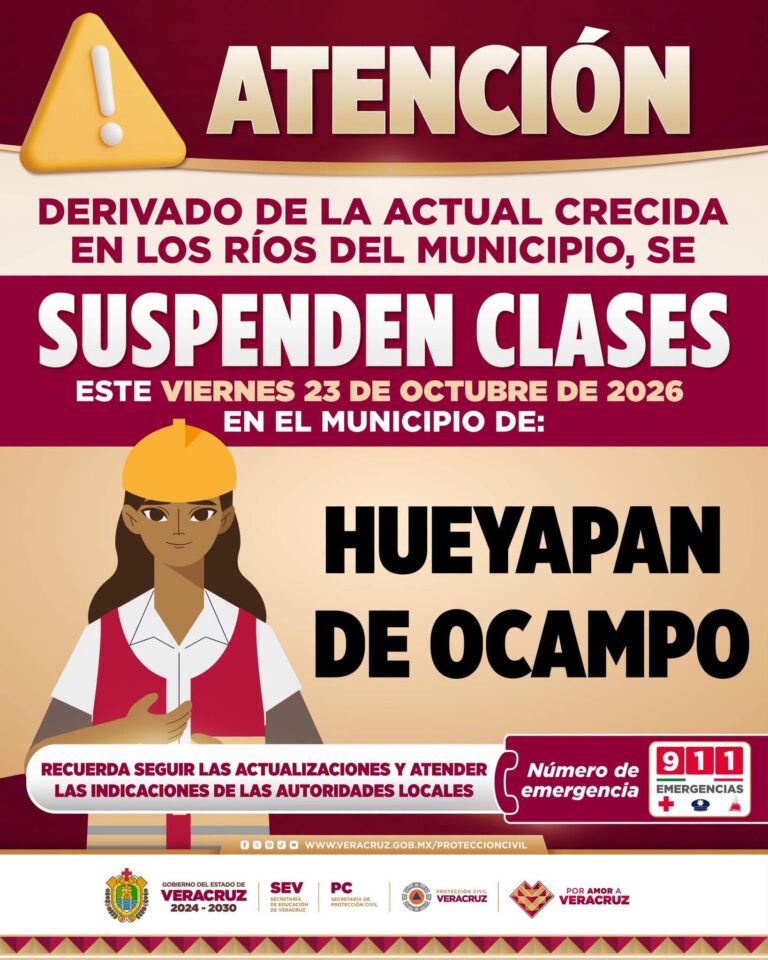 suspenden clases en hueyapan de ocampo por crecida de ríos