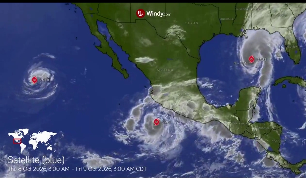 Tres ciclones afectan a México: Simón, Isaías y Rachel en alerta