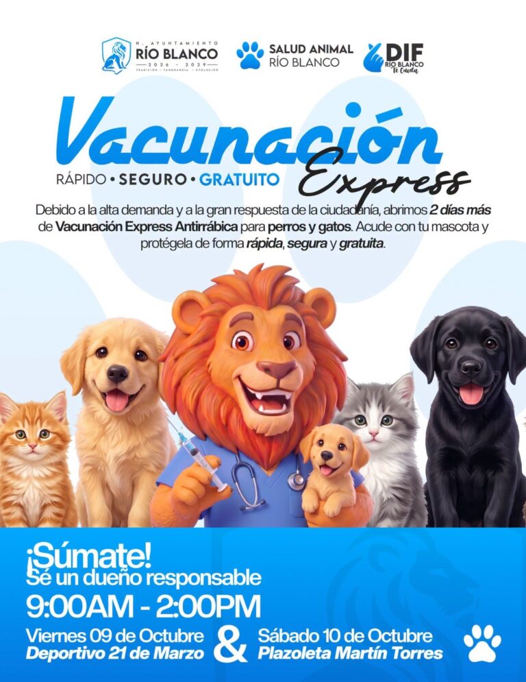 Vacunación antirrábica gratuita en Río Blanco